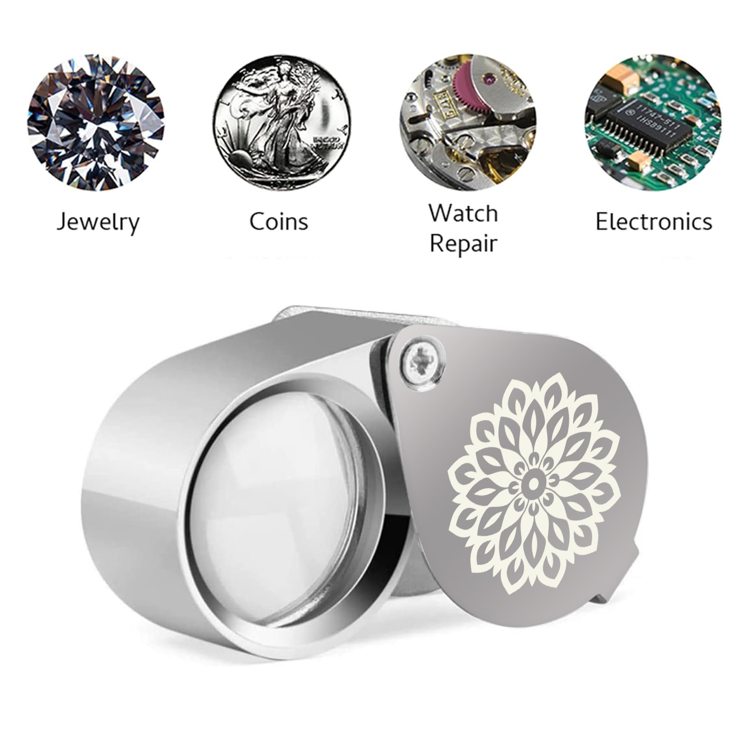 Crystal Star Cluster Pocket Jewelry Loupe Magnifying Glass